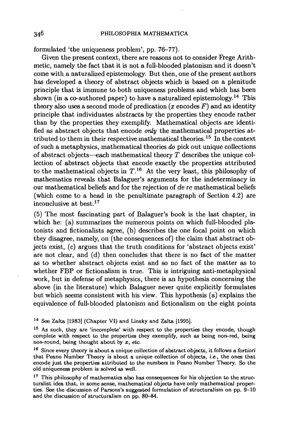 346 PHILOSOPHIA MATHEMATICA formulated 'the uniqueness problem', pp. 76-77).