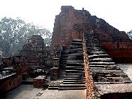 staircase up Sariputra's stupa detail of Sariputra's stupa