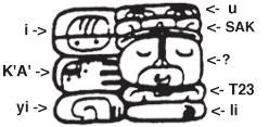 Figure 58. The death expression from the Hieroglyphic Stairway at Copan and T23 from Thompson s 1962 catalog. Figure 59. 8 Ik from Rio Azul.