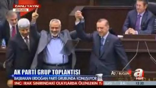 He also visited the Turkish parliament and met with political party heads. On his arrival at the parliament he was greeted with applause and received a kiss from Erdogan (YouTube.com).