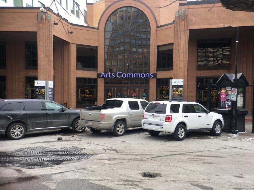 There are two main entrances to Arts Commons. This is what Arts Commons looks like from 9 th Ave.