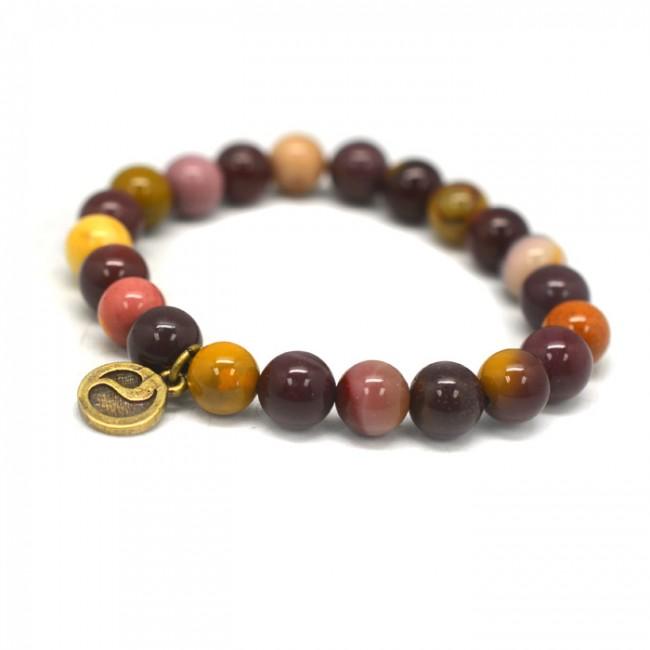 Mookaite Jasper The red energy of Mookaite stimulates the Base, or Root Chakra, located at the base of the spine, and controls the energy for kinesthetic feeling and movement.
