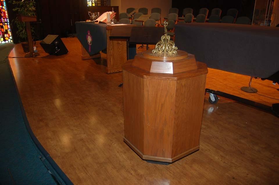7 KIM: Baptismal Font In the Presbyterian Church we have two sacraments that we like to always keep visible before you as you worship.