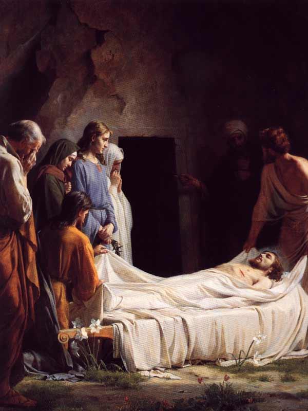 The Fourteenth Station - Jesus is laid in the tomb. The fourteenth Station of the Cross is the end for Jesus after all the suffering He went through.