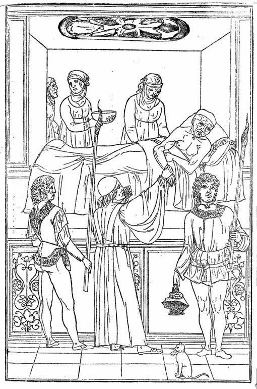 SOURCE MATERIALS 3 OF 6 Source E. A doctor taking the pulse of a plague victim in 1493.