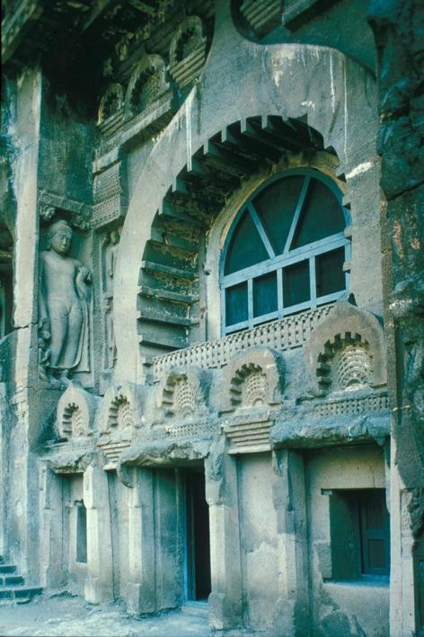 The Chaityas halls at Ajanta are dominated by