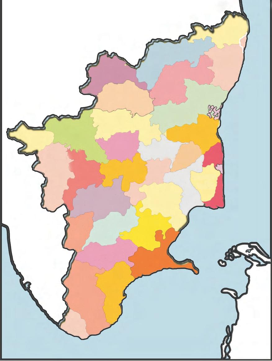 TAMIL NADU ADMINISTRATIVE DIVISIONS For the purpose of easy administration the state is divided into 32 Districts.Go through the map and know about the districts in Tamil Nadu.