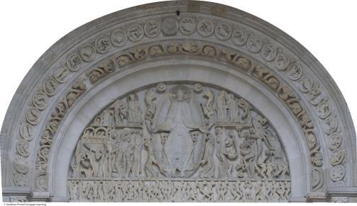 The Romanesque Style Exterior decoration (sculpture) Lack of interior light Portal (doorway) Jamb, capital, trumeau Tympanum (mandorla, archivolts) Church of Sainte Madeleine at Vézelay 9.