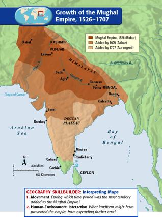 Mughal India Established in North India.