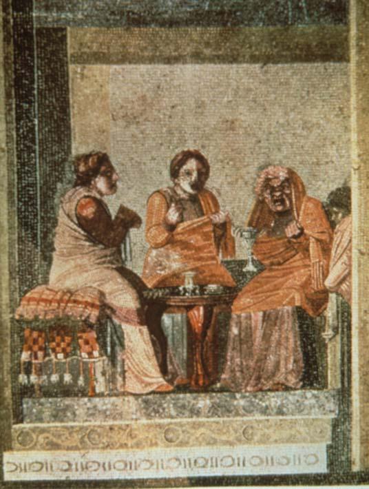 a Roman mosaic depicting the opening scene of