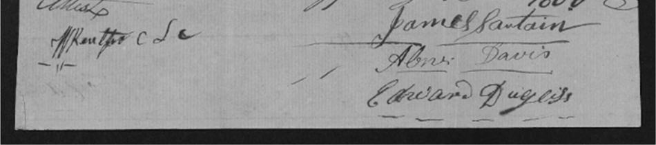 9 NOVEMBER 1801 MONTGOMERY COUNTY, GEORGIA Witness. Robert Jackson [to] William McGee. Wit: Bauldwin F( ), J. Watts. 221 The abstracts of this note provide no other detail.