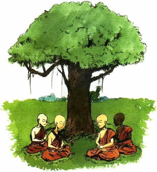 The Sangha is the third gem for Buddhists. It is a group of monks or nuns. It represents purity.