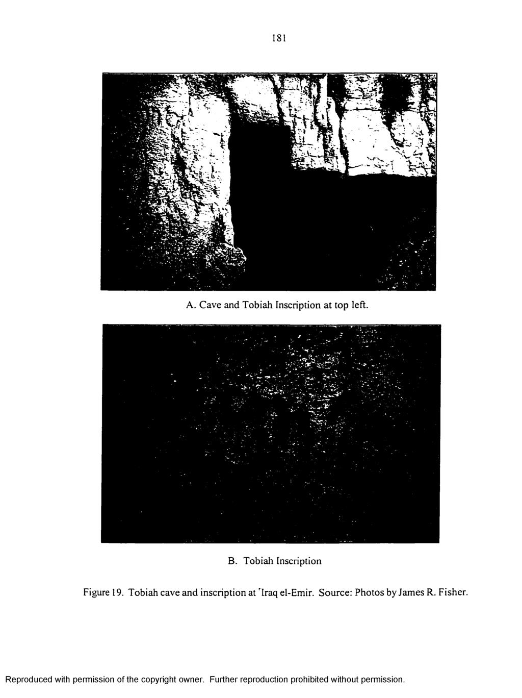 181 A. Cave and Tobiah Inscription at top left. B. Tobiah Inscription Figure 19.