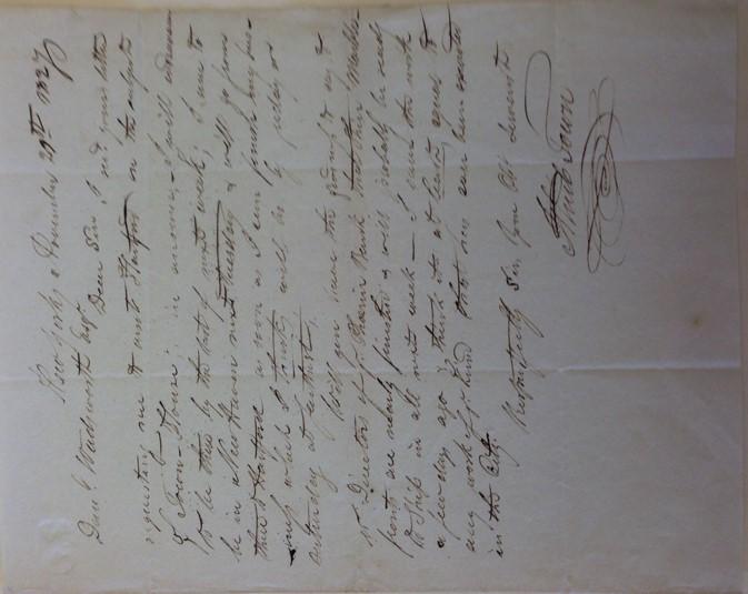 Ithiel and Daniel wadsworth Dated Nov 29, 1827 and signed Your Old Servant, Ithiel Town Ithiel (1784-1844) is 43; Daniel (1771-1848) is 56 Daniel wants to talk with Ithiel about Daniel s house in