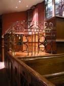 the chancel organ, the altar, Tiffany windows & Lee Laurie s