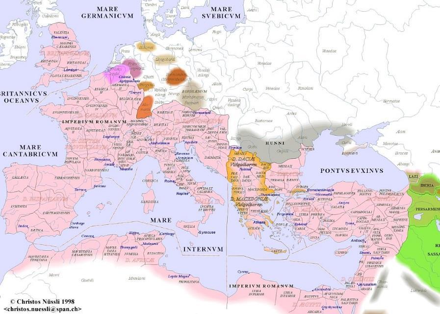 Barbarian invaders swept out of north eastern Europe They invaded the Western Roman and caused it to fall apart (See maps) Large cities were