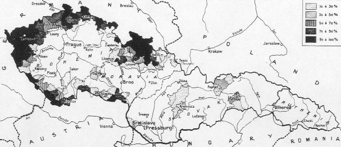2006) Map 2: Czechoslovakian Republic, situation between 1918 and 1938 Note: Black and gray parts