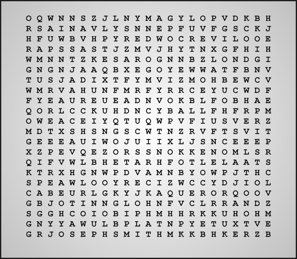 Lesson 8 - PRIESTHOOD WORDSEARCH Can you find the words in the list below? They can be spelled forward or backwards. They can be horizontal, vertical, or diagonal. They are always straight.