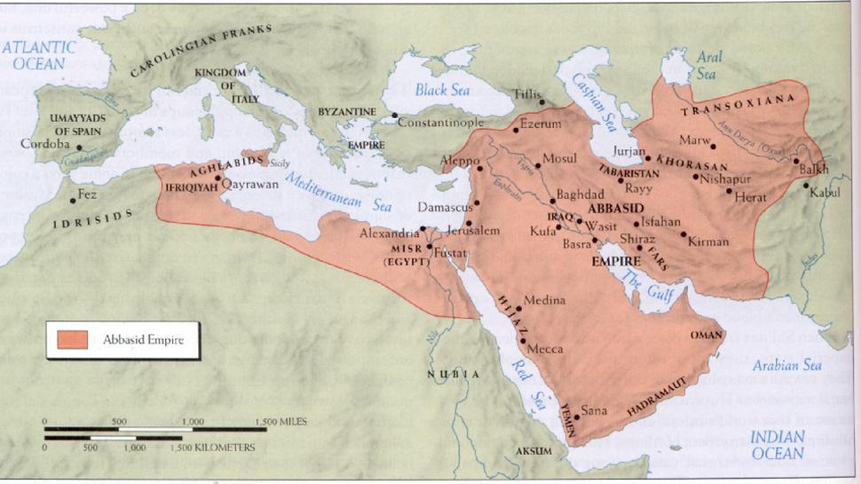 THE CALIPHATES Under the Umayyad caliphs, the capital of the Arab Empire was moved to Damascus (in present-day Syria). After 750, a new family, the Abbasids, took over the caliphate.