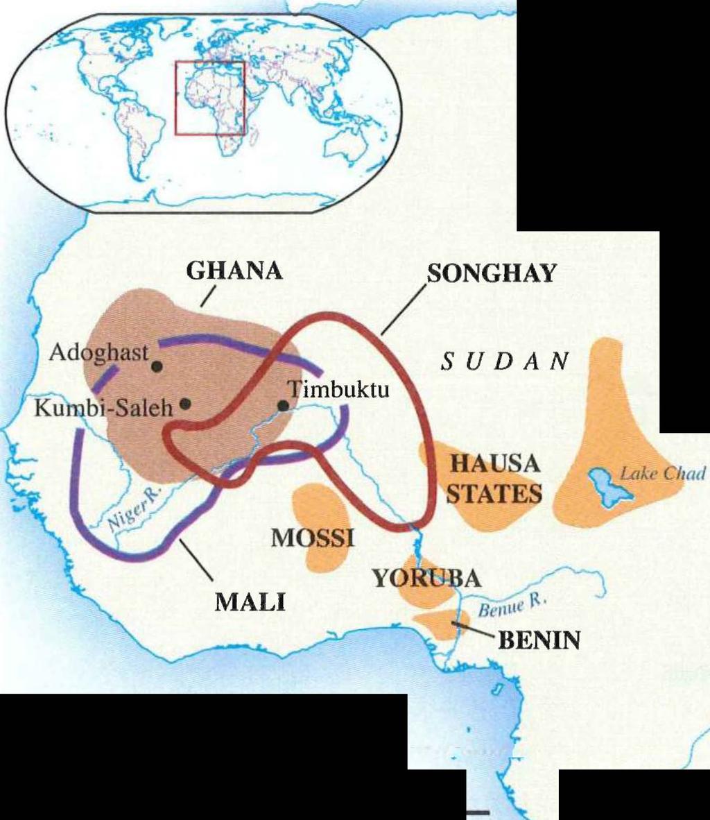 But their location on the open plains of the dry sahel also meant that these states were subject to attack and periodic droughts. Founded probably in the 3rd century c.e., Ghana rose to power by taxing the salt and gold exchanged within its borders.