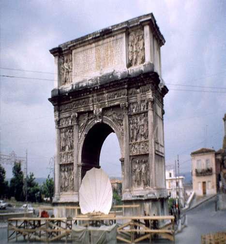 The Arch of Trajan recognizes the Emperor for his achievements.