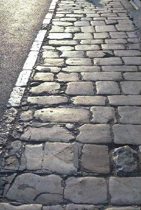 These paved roads were usually constructed of stones, rubble, and concrete.