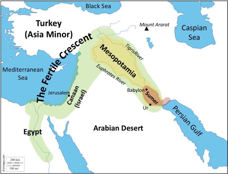 The Fertile Crescent Mapping Activity: Label the following as you discuss them in your notes. Color as directed. PART 1: 1. Fertile Crescent (Lt.