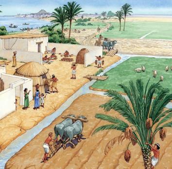 Homes in Sumer Figure 10: A picture of a sumerian village (Add Copyright) PICTURE ANALYSIS: What features of Sumerian life can you identify in this picture. Write a few below.