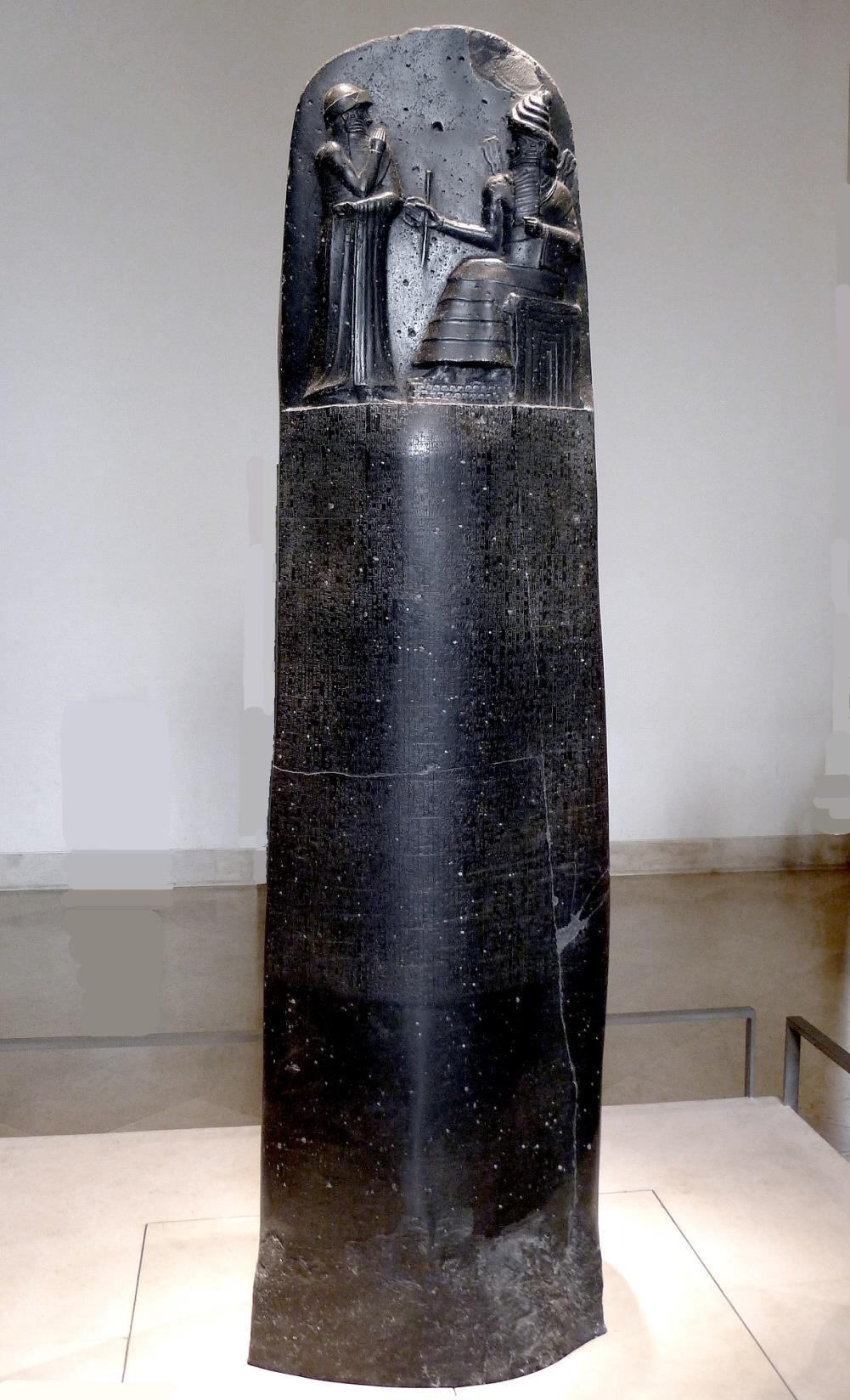 His horned helmet usually was reserved for the gods. The Akkadians adopted the Sumerian style in their stele. One of the most famous stele is Hammurabi s Law Code.