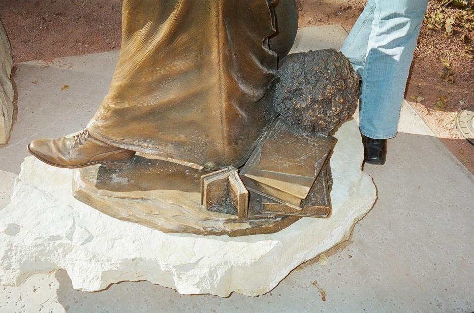 Close up of artifacts on Statue
