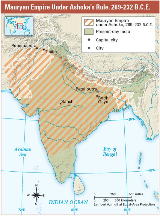 The Mauryan Empire reached its peak under