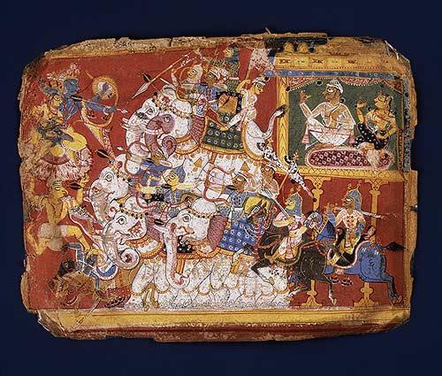 Krishna Battles the Armies of the Demon Naraka: Page from a Dispersed