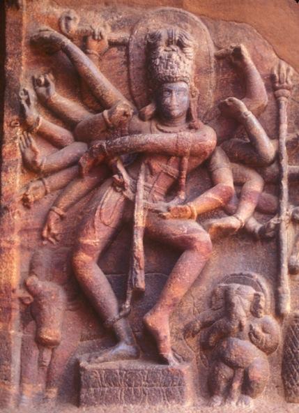 In order to express super-human powers Hindu divinities are often represented with multiple arms, heads or with animals.