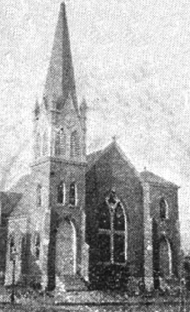 Between the two doors was the pulpit and a rear balcony was built for use by slaves. In August of 1881, a fire destroyed the brick church building.