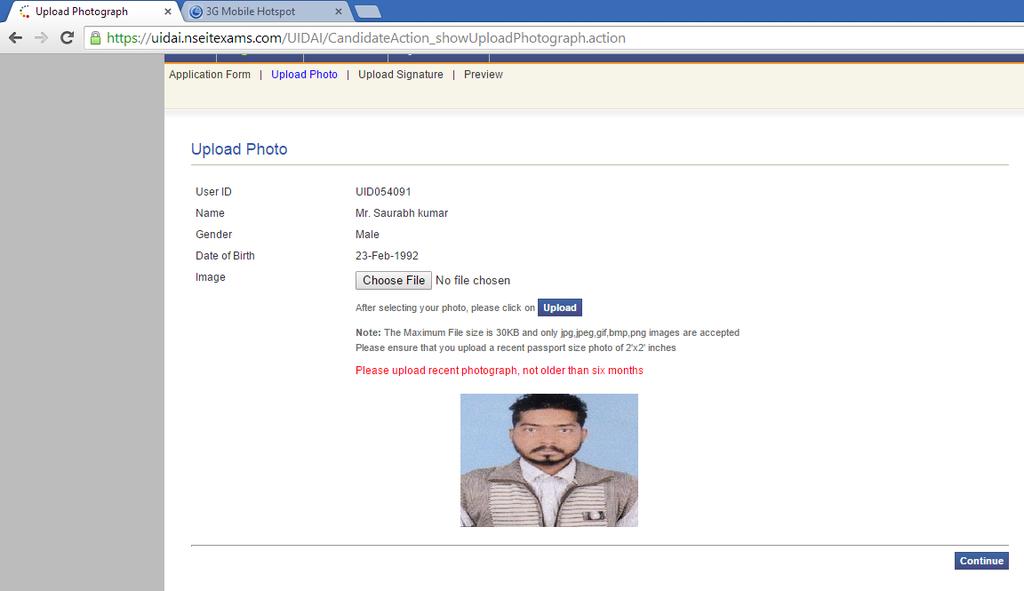 क रम 10 Click on Choose File option and upload candidate s passport size Photograph (File Size should