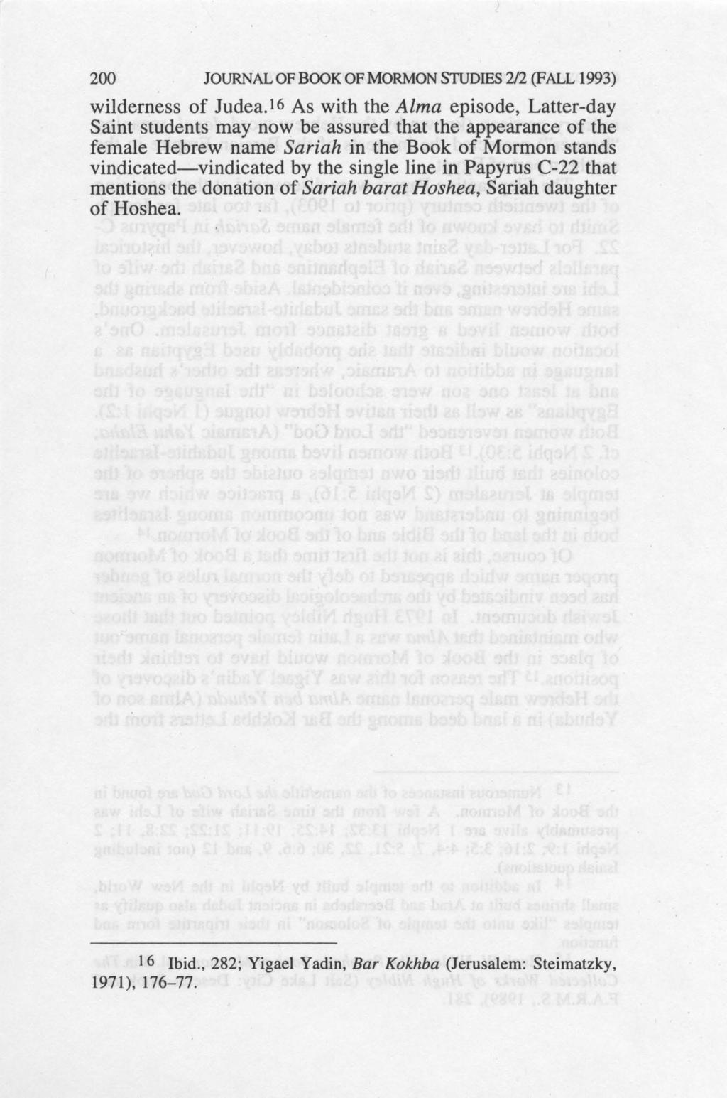 200 JOURNAL OF BOOK OF MORMON STUDIES 212 (FALL 1993) wilderness of ludea.