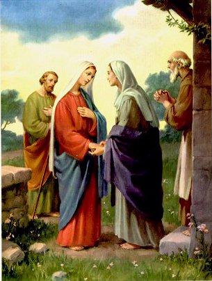 2nd Joyful Mystery The Visitation "In those days Mary arose and went with haste into the hill country, to a city of Judah, and she entered the house of Zechariah and greeted Elizabeth.