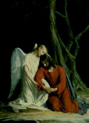 1st Sorrowful Mystery Agony in the Garden "And they went to a place which was called Gethsemane; and he said to his disciples, 'Sit here, while I pray.
