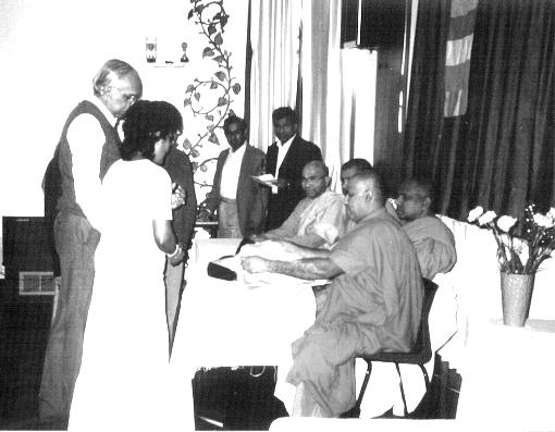 Nine members of the Maha Sanga, including the Most Venerable Dr. Medagama Vajiragnana Mahanayake Thero, the Chief Sanga Nayaka of Great Britain, participated at this important ceremony.