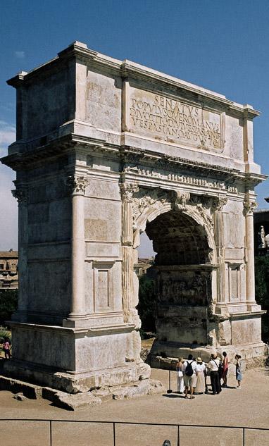 Title: The Arch of Titus Medium: Concrete and white marble Size: height 50' (15 m) Date: c.