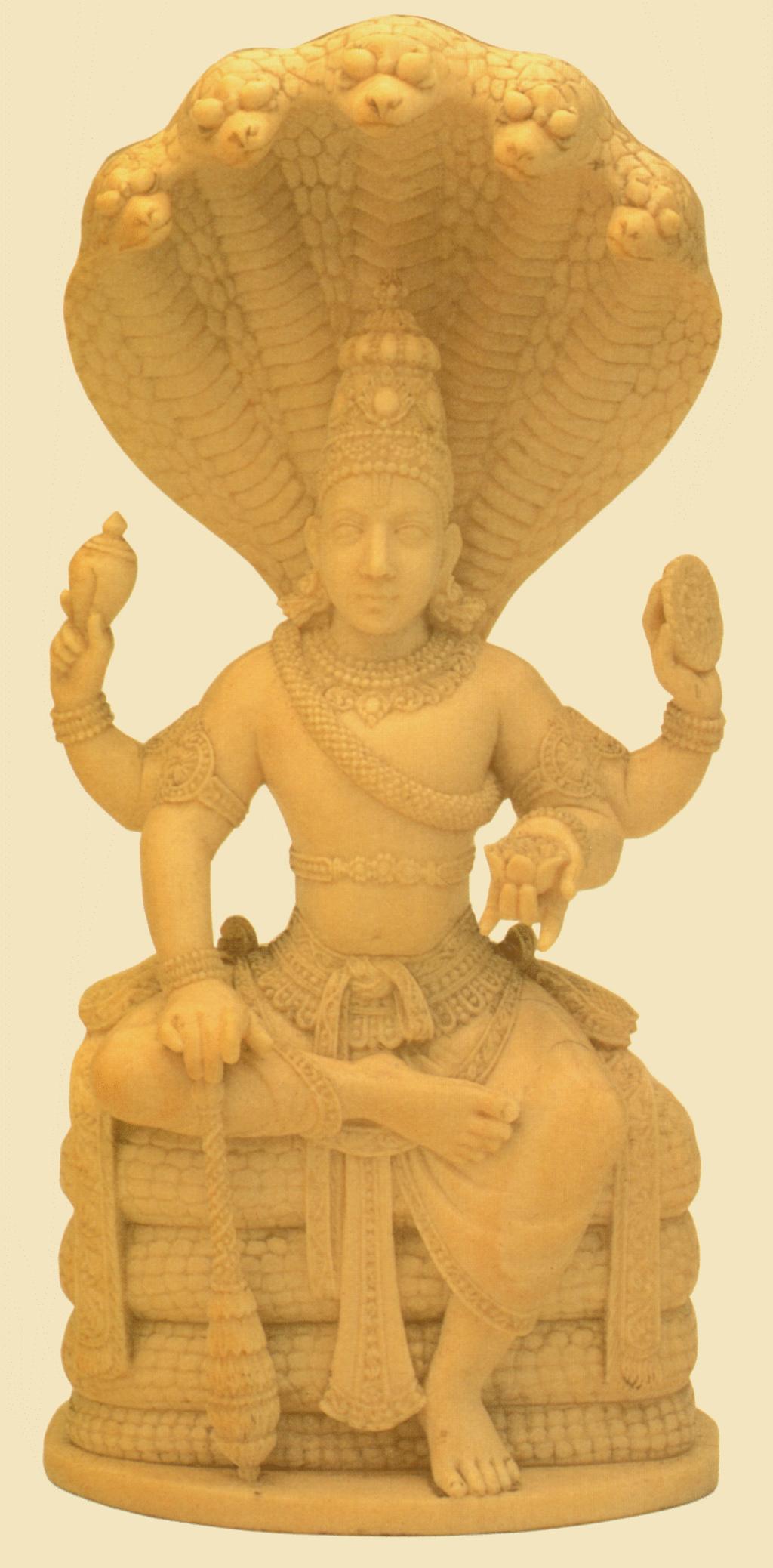Vishnu v v v the protector of the cosmos Vishnu sitting on the coils of Sesha, the