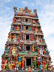 Hinduism is polytheistic, and Hindus worship multiple gods and goddesses. This temple in Singapore i... Hinduism is polytheistic, and Hindus worship multiple gods and goddesses.