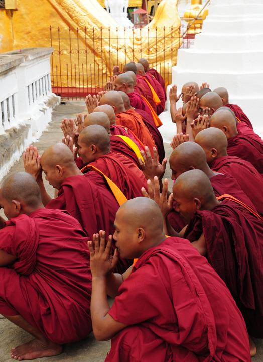 Buddhists have established monasteries throughout the world. Buddhist monks renounce worldly possessions and dedicate their lives to contemplation.