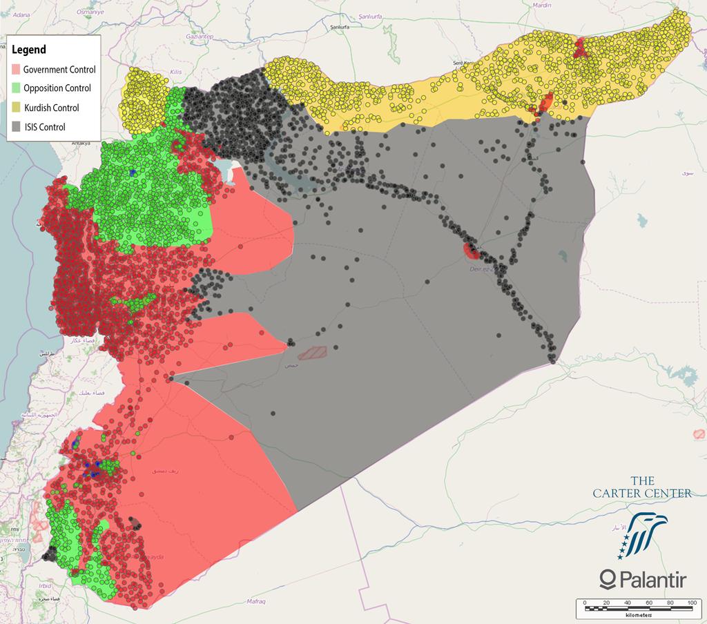 The Carter Center Syria Frontlines Update, October 9, 2015 Figure 1: Areas of control in Syria as of October 9,
