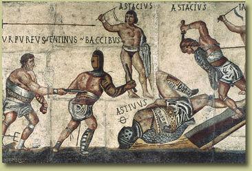 From the Latin gladius (sword) Professional fighters