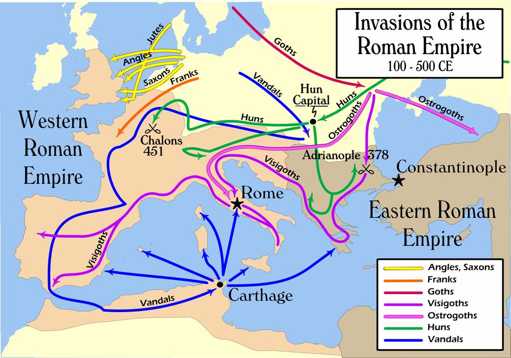 FALL OF THE WESTERN ROMAN EMPIRE 476 AD EASTERN EMPIRE CONTINUES FOR ANOTHER 1000 YEARS Who Would stop the Fall?