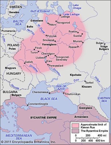 Accomplishments of rulers Sviatoslav I (died in 972) achieved the first major expansion of Kievan Rus territorial control, fighting a war of conquest against the Khazar Empire.