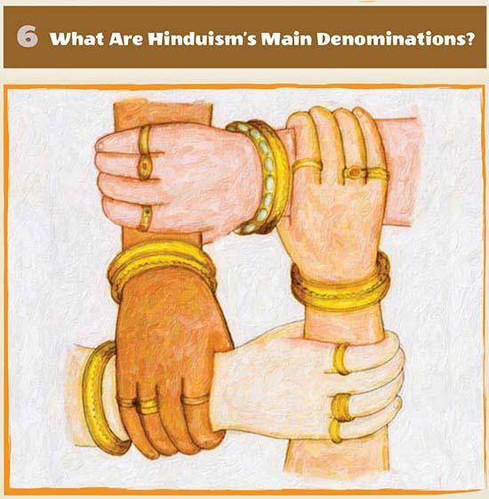A. MANIVEL Four hands are locked in mutual support. They represent Hinduism s four main denominations.