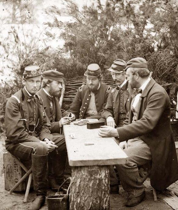 Union soldiers playing a game