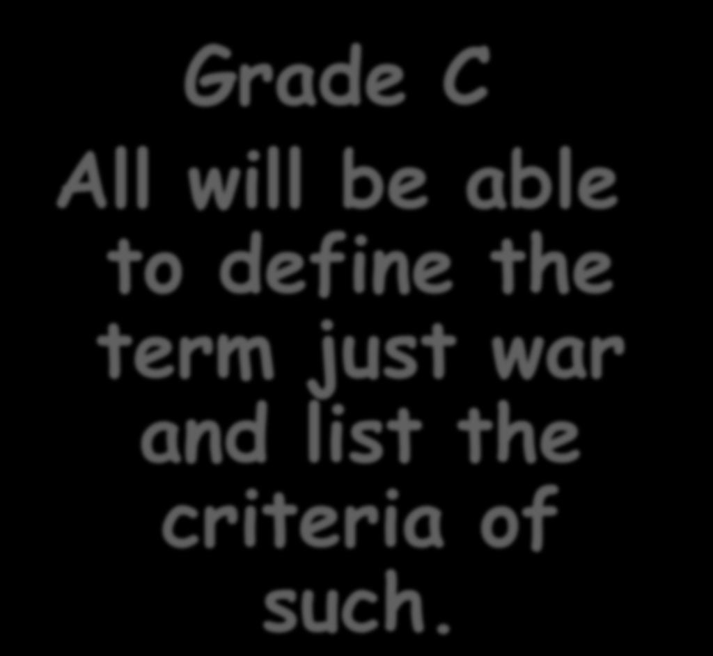 Grade C All will be